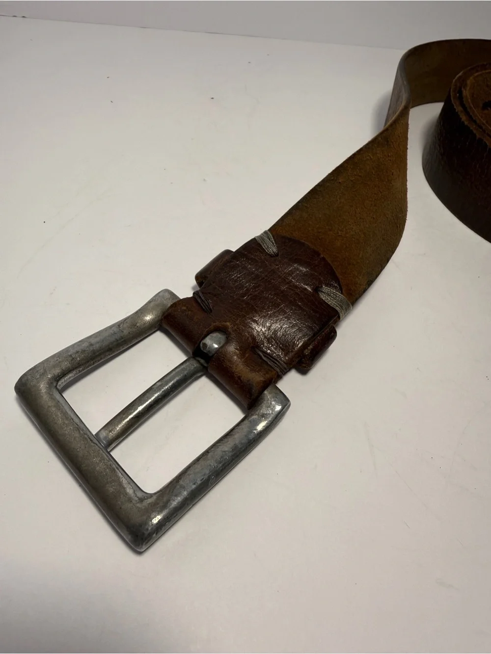 🤠 Vintage Distressed Brown Full Grain Leather Belt 38